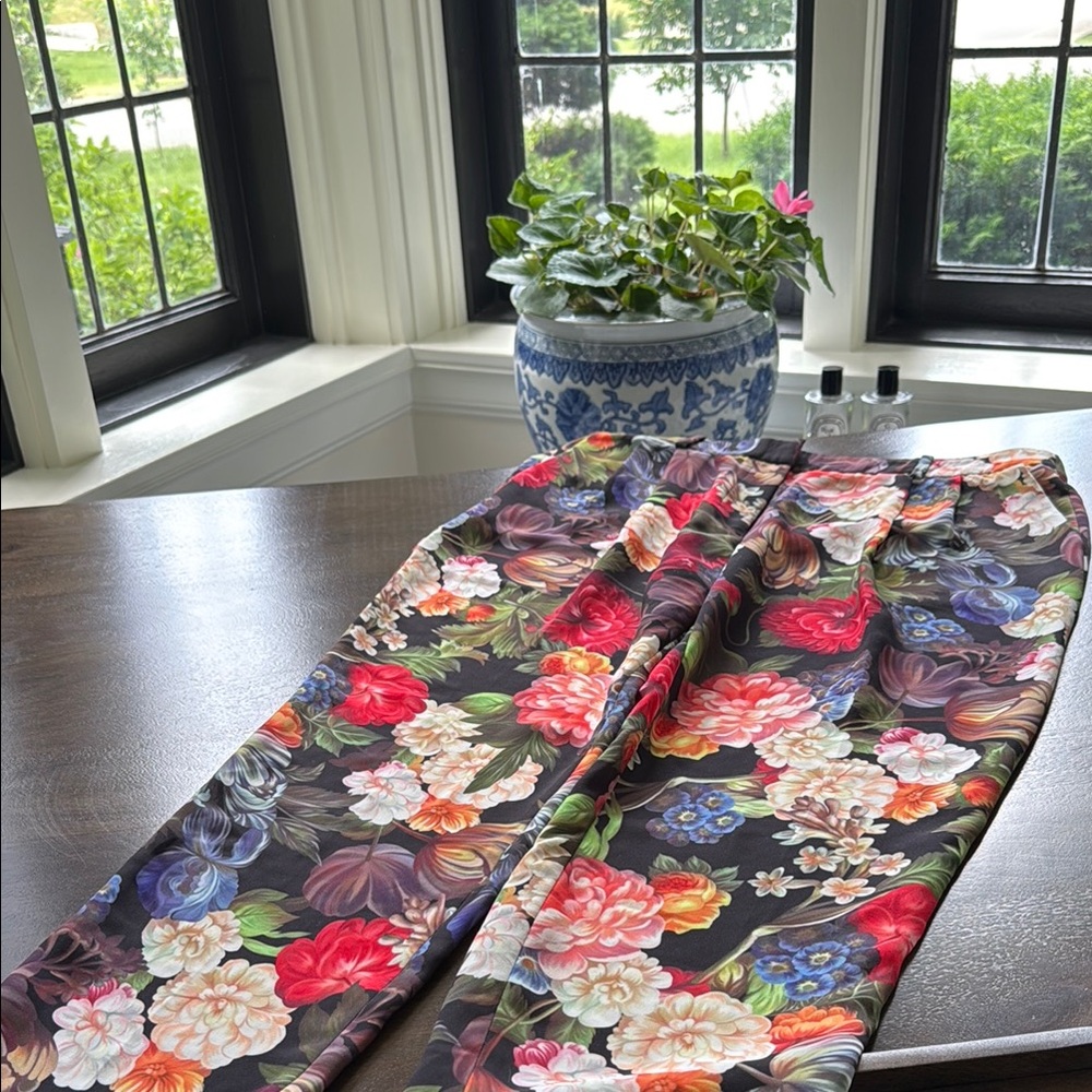J. Crew Collection Dutch Floral Tulip 🌷 Print Pants Size 14 Vintage Painterly